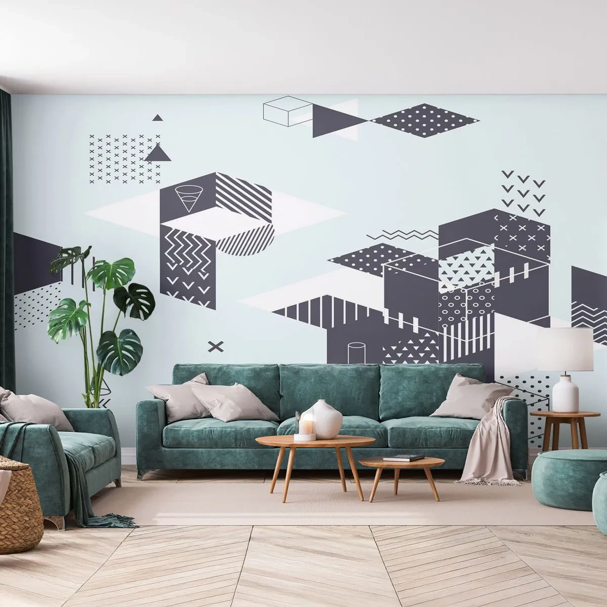 Fotobehang Premium Canvas - In de ziel van een wiskundige - Abstractie, Deel, Modern patroon - 200x140 cm