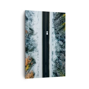 Schilderen op canvas - Snijd door het winterbos - 80x120 cm