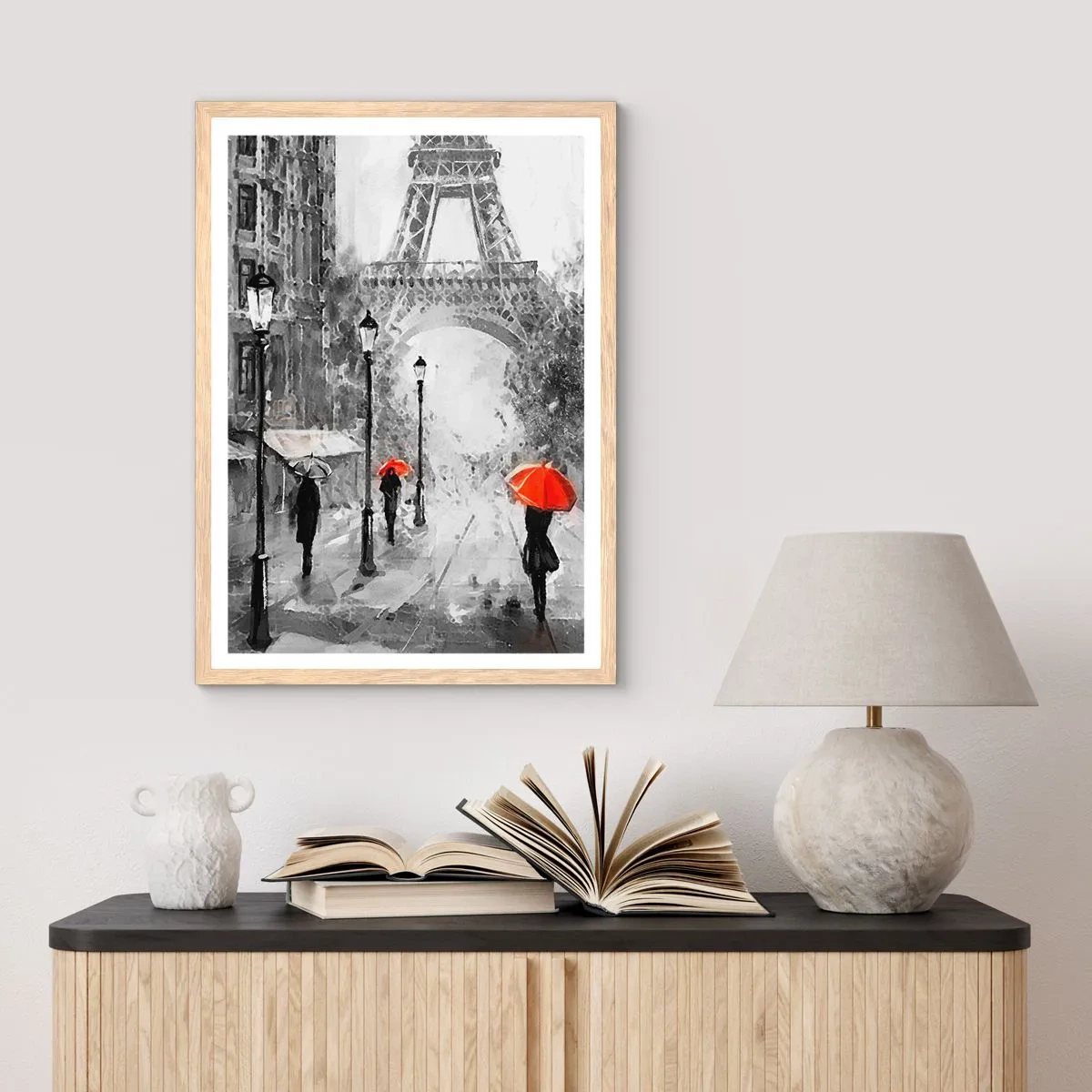 Een poster in een licht eiken lijst - Alle wegen leiden naar haar - 70x100 cm