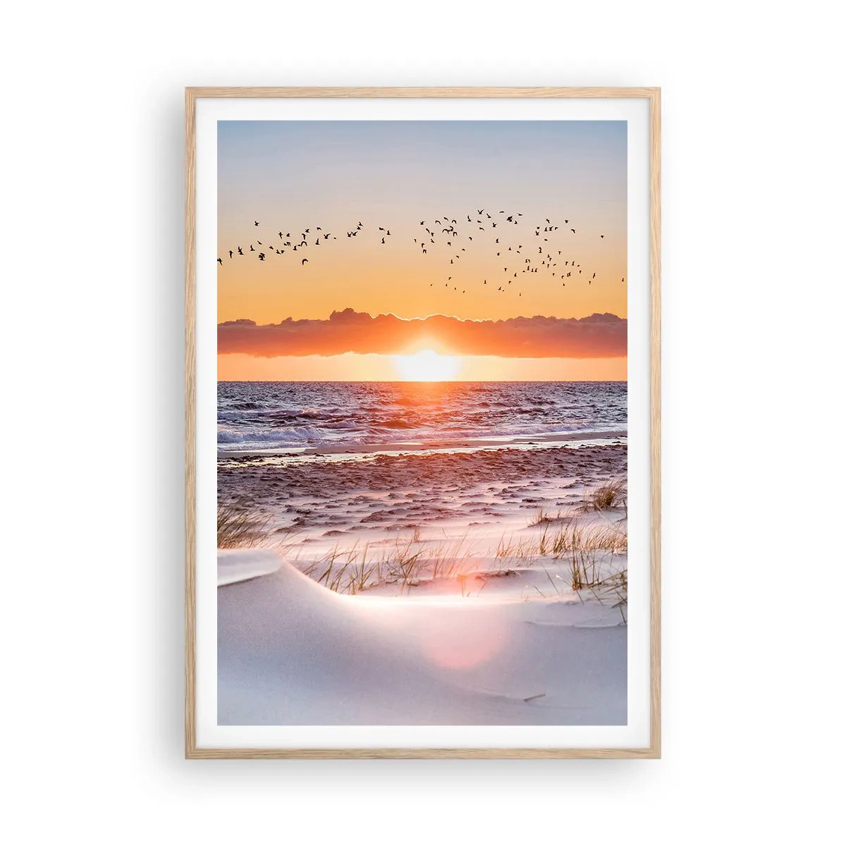 Een poster in een licht eiken lijst - Horizontaal landschap - 70x100 cm