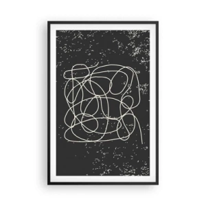 Poster in een zwarte lijst - Dwalende gedachten - 61x91 cm