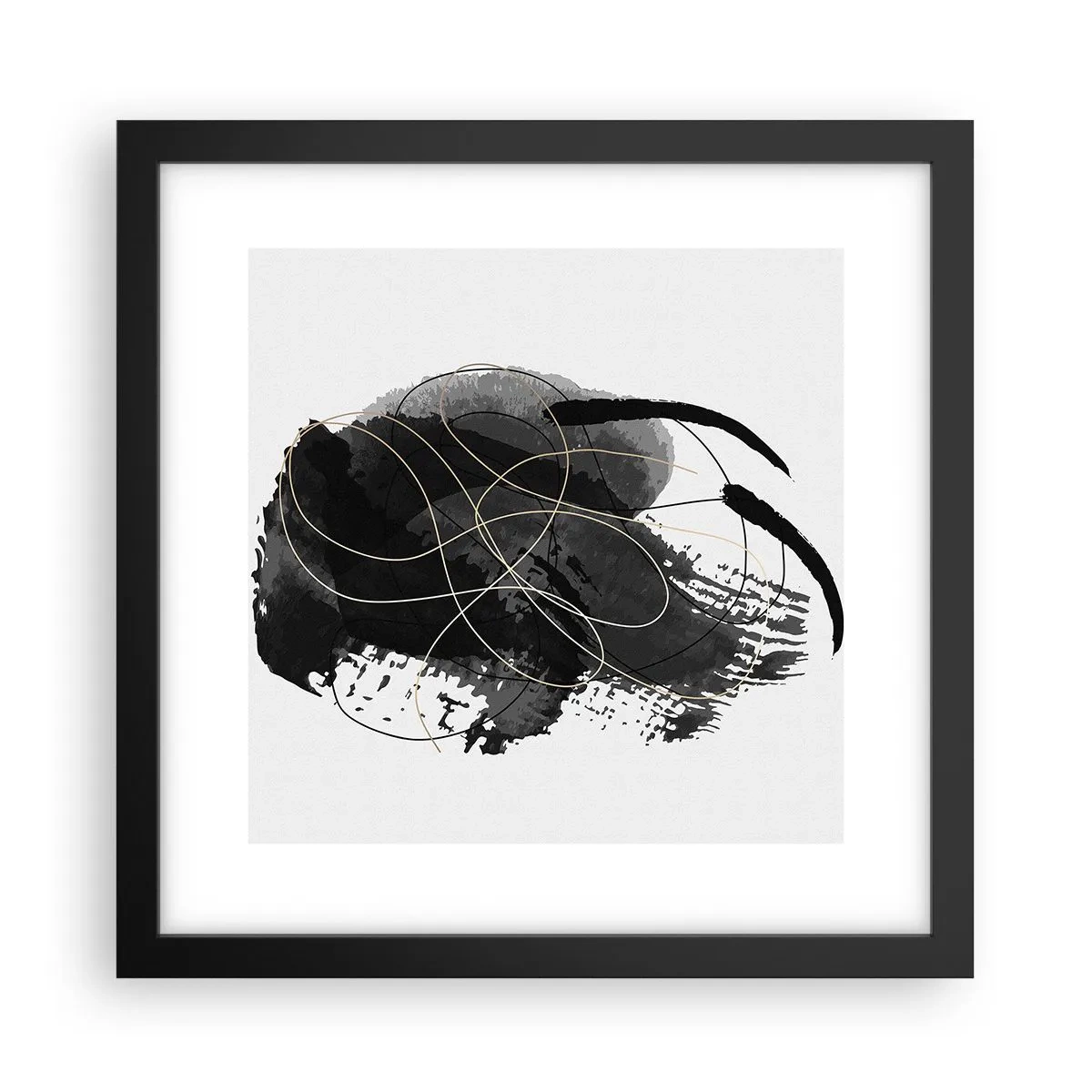 Poster in een zwarte lijst - Gemaakt uit zwart - 30x30 cm