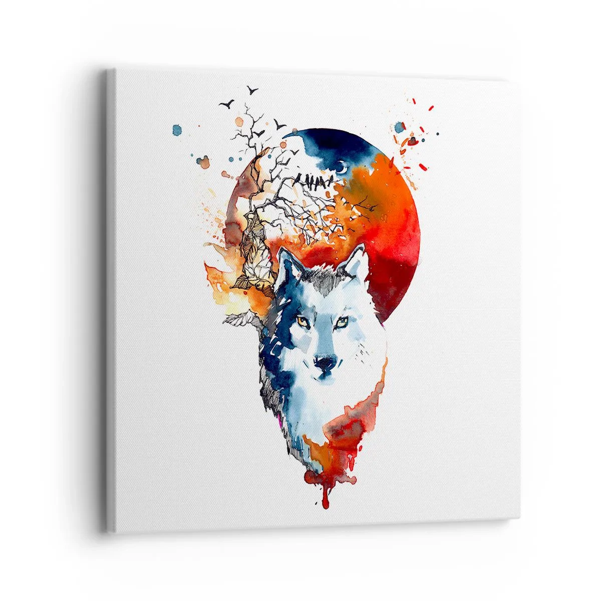 Schilderen op canvas - Neus aan neus met de nacht - 30x30 cm