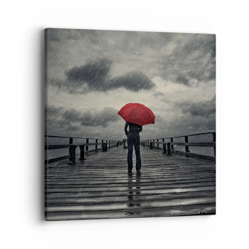 Schilderen op canvas - Het maakt niet uit dat het regent - 40x40 cm