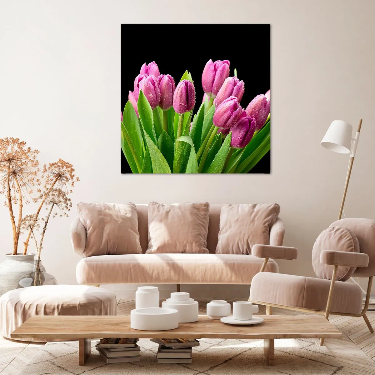 Schilderen op canvas - Lila vreugde van de lente - 40x40 cm