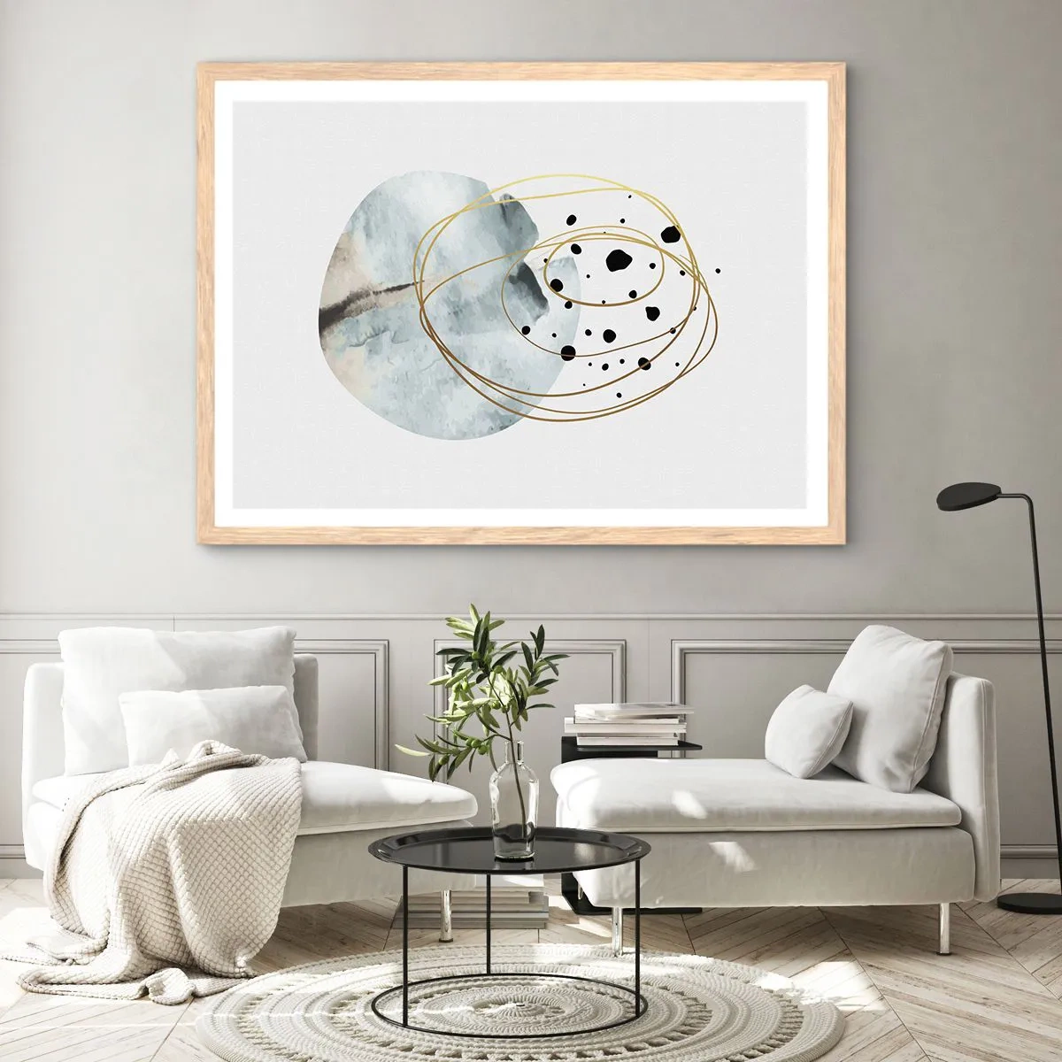 Een poster in een licht eiken lijst - Omarmd door de ruimte - 50x40 cm