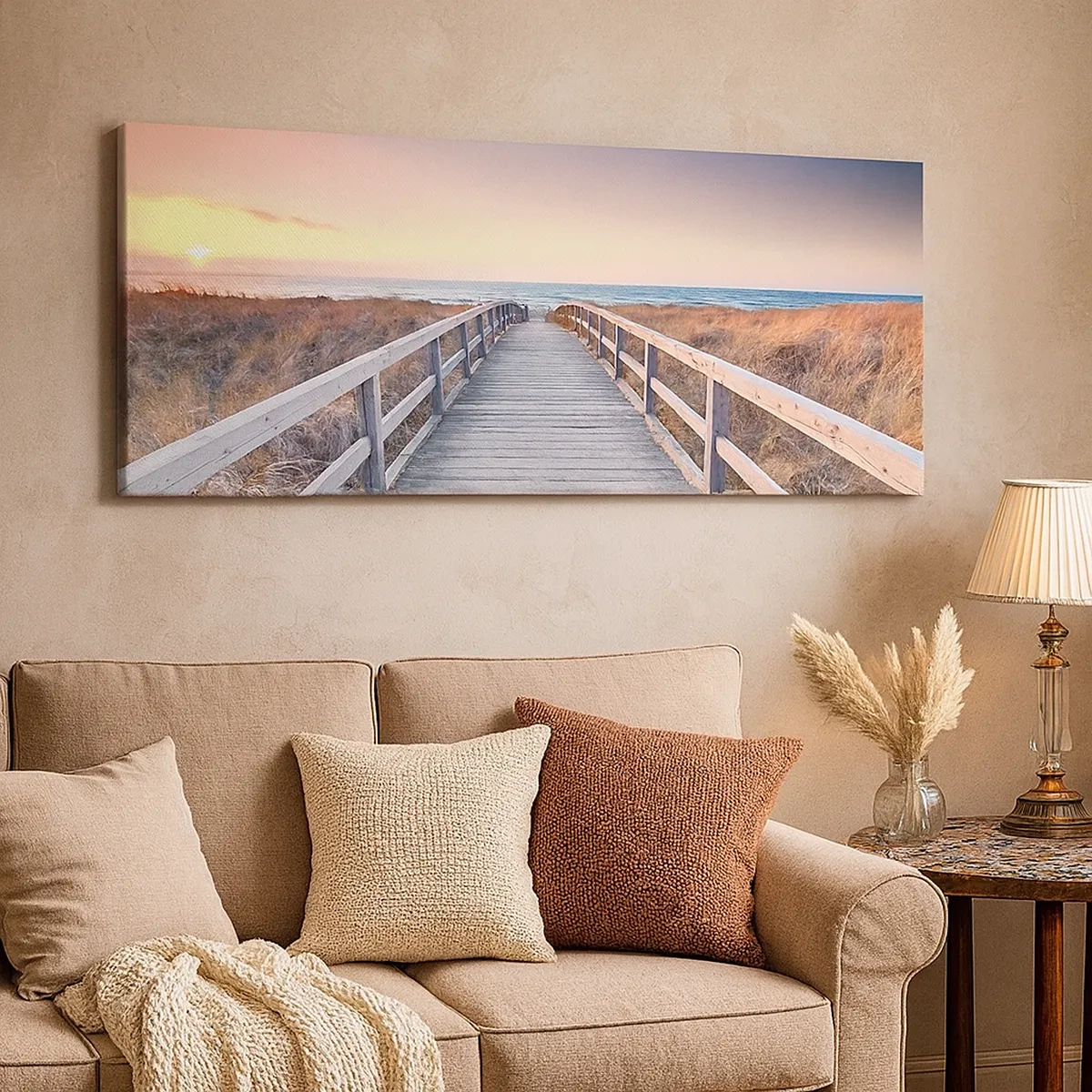 Schilderen op canvas - Baltische avond aurora - 30x30 cm