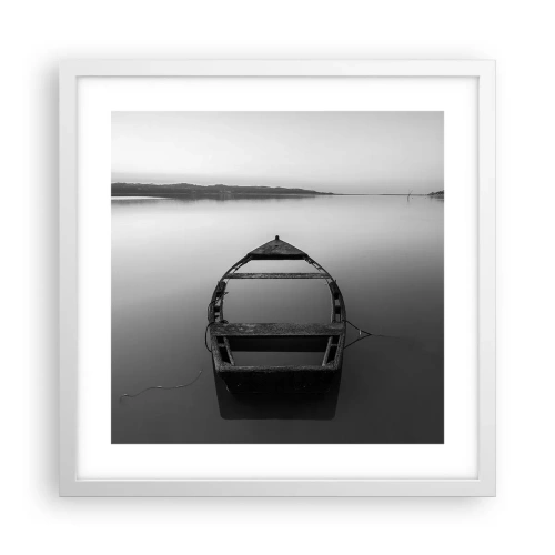 Poster in een witte lijst - Verlangen en melancholie - 40x40 cm