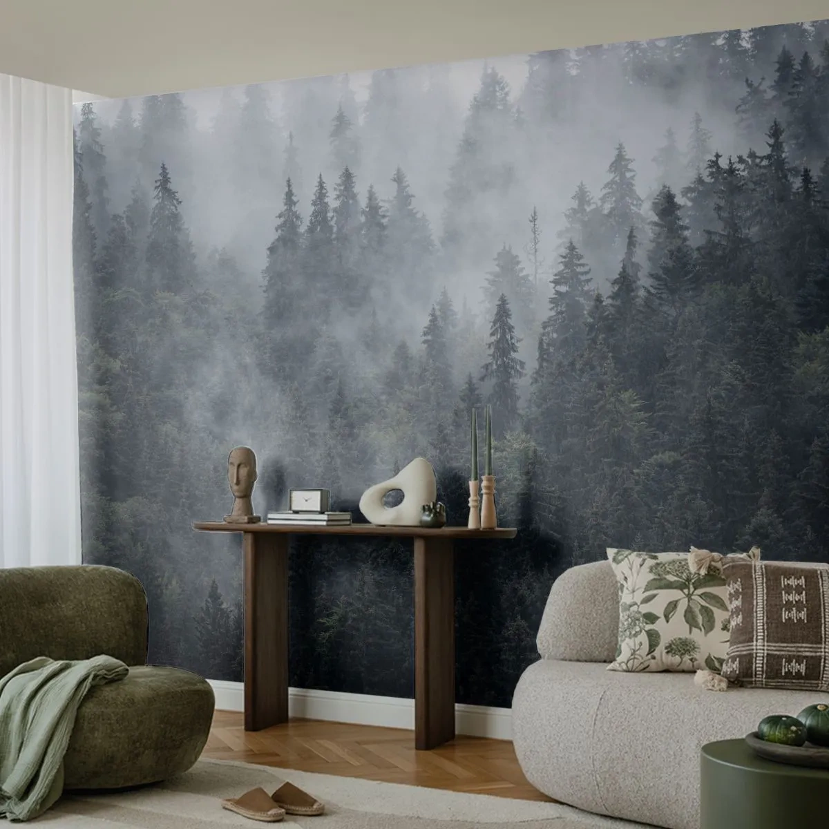 Fotobehang Standard Eco - Bos dageraad - Landschap, Woud, Natuur - 400x280 cm