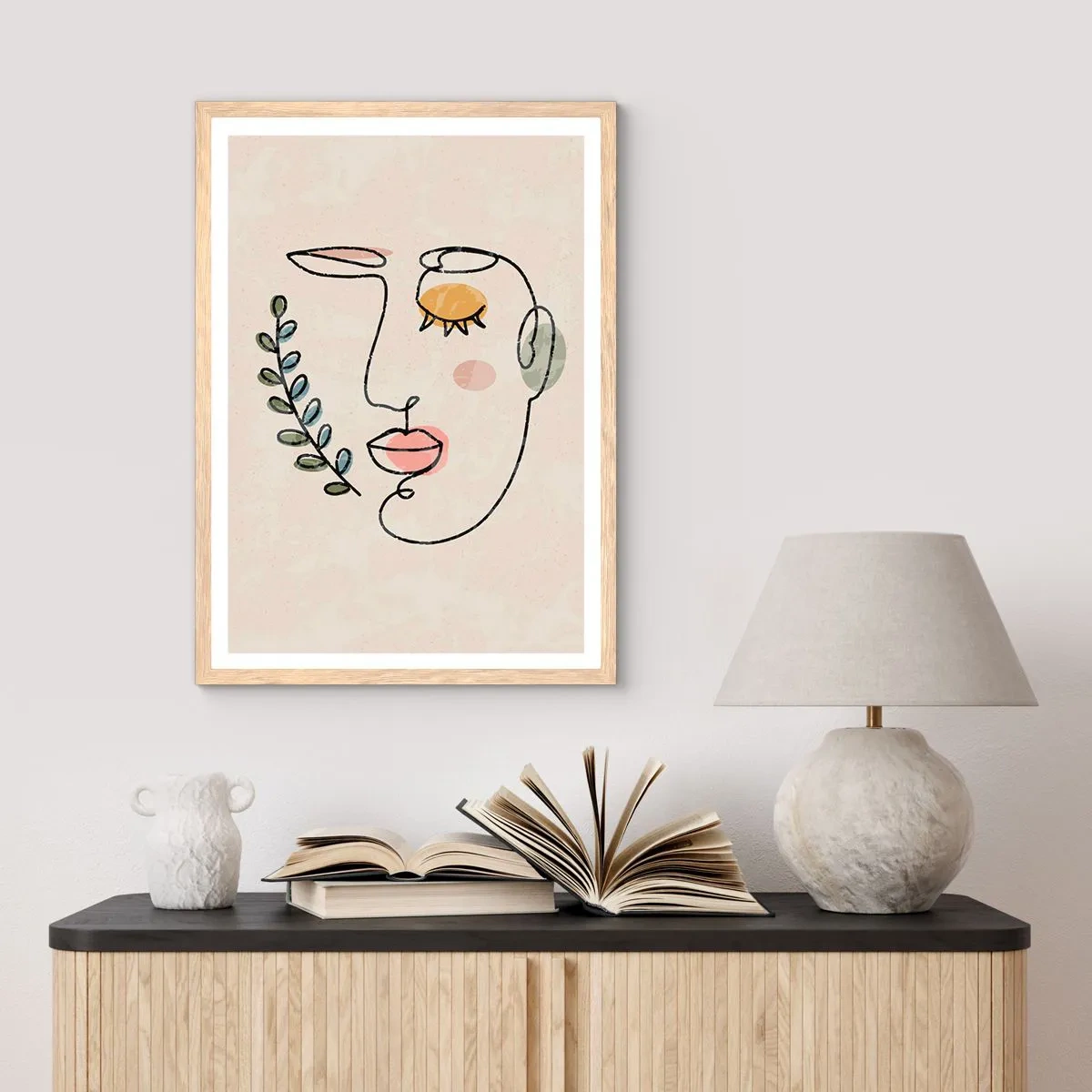 Een poster in een licht eiken lijst - Vrede gevonden - 50x70 cm