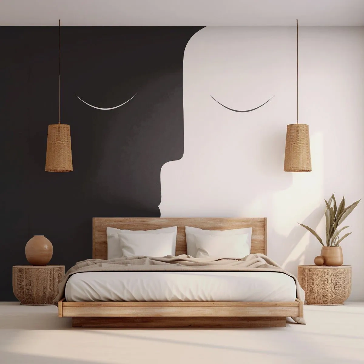 Fotobehang op maat Standard Eco - Eenheid van tegenstellingen - Mensen, Stel, Deel