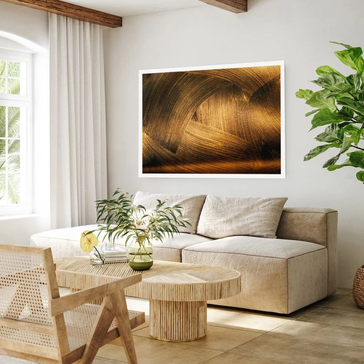 Poster - In een gouden doolhof - 100x70 cm