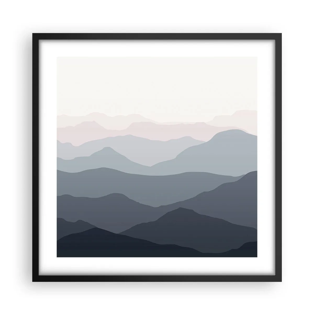 Poster in een zwarte lijst - Golven van de bergen - 50x50 cm