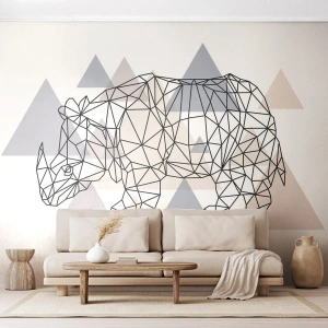 Fotobehang op maat Standard Eco - Structuur van kracht - Abstractie, Grafisch, Neushoorn
