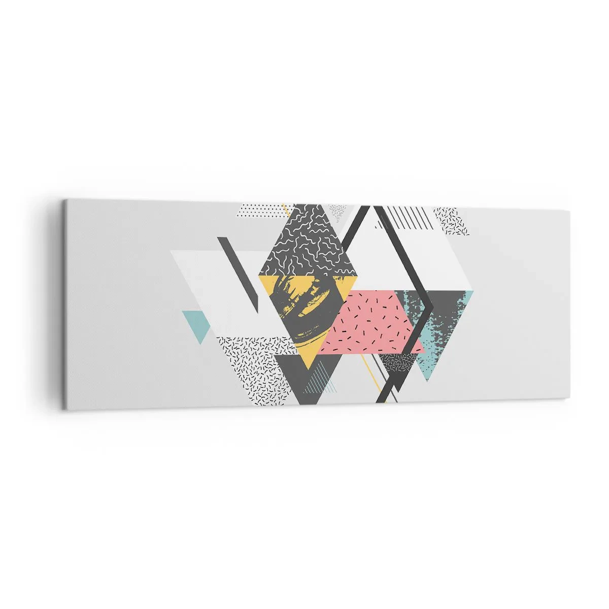 Schilderen op canvas - Variatie op driehoek en ruit - 140x50 cm