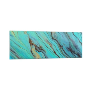 Schilderen op glas - Turquoise vloed - 90x30 cm