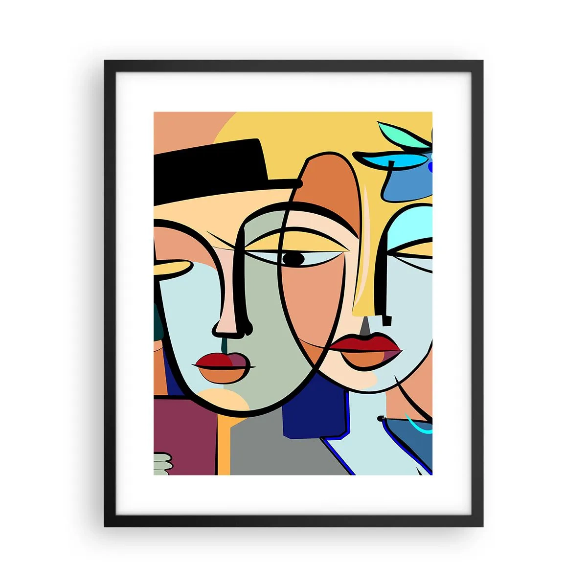 Poster in een zwarte lijst - Picasso's randez-vous - 40x50 cm