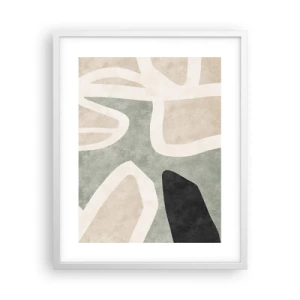 Poster in een witte lijst - Compositie met een zwart motief - 40x50 cm