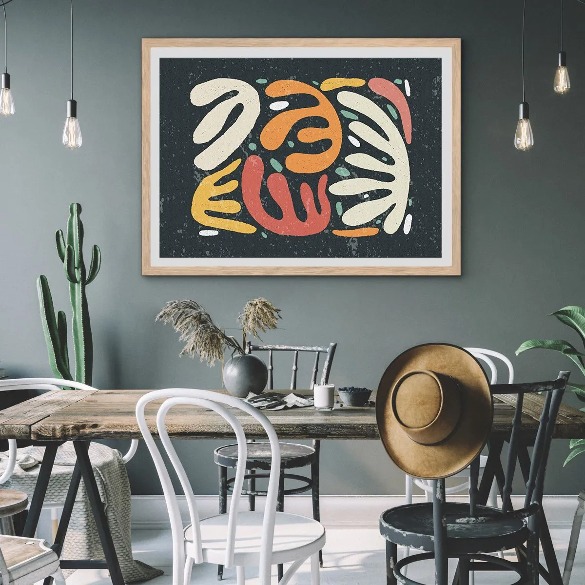 Een poster in een licht eiken lijst - Compositie – ik sta op het punt je te pakken te krijgen - 40x30 cm