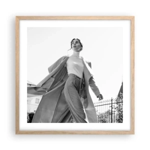 Een poster in een licht eiken lijst - Ga je mee? - 50x50 cm