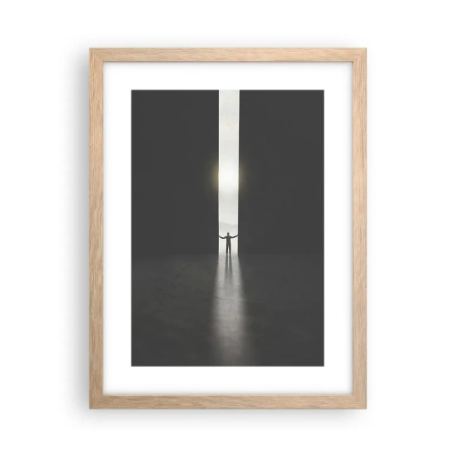 Een poster in een licht eiken lijst - Een stap naar een mooie toekomst - 30x40 cm