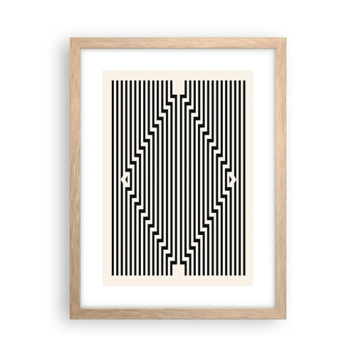 Een poster in een licht eiken lijst - Geometrische illusie - 30x40 cm