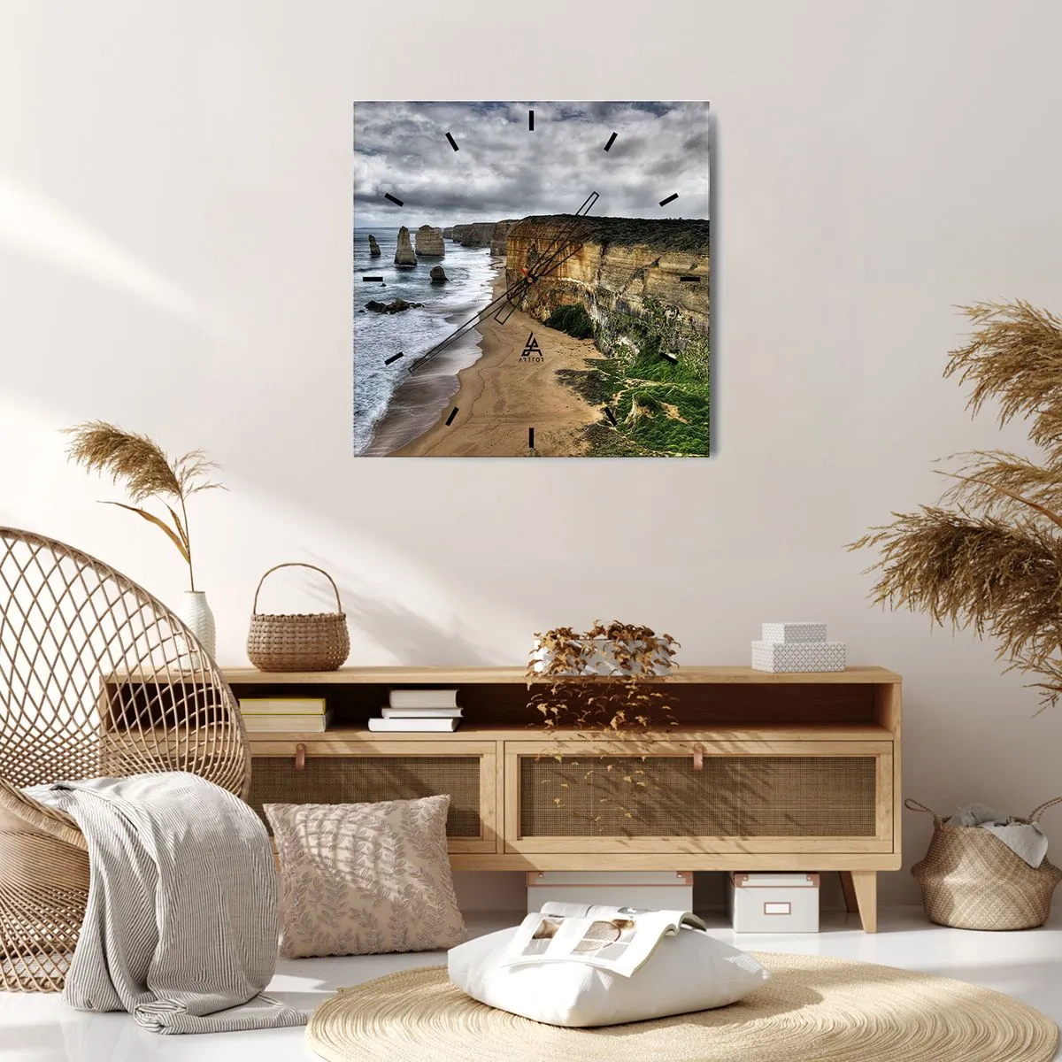 Wandklok - Klok - Rauwe schoonheid - 40x40 cm