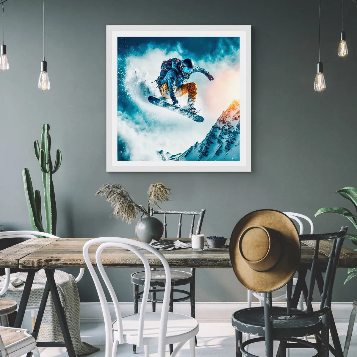 Poster in een witte lijst - Extreme emoties - 60x60 cm