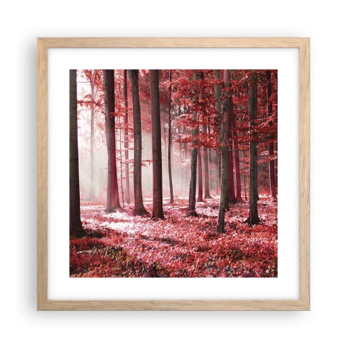 Een poster in een licht eiken lijst - Rood is net zo mooi - 40x40 cm