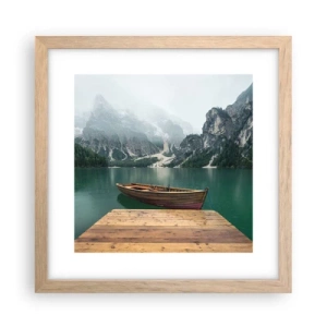 Een poster in een licht eiken lijst - "En de trotse rotsen van het voorhoofd" - 30x30 cm