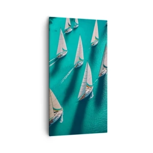 Schilderen op canvas - In een wedstrijd met de wind - 55x100 cm