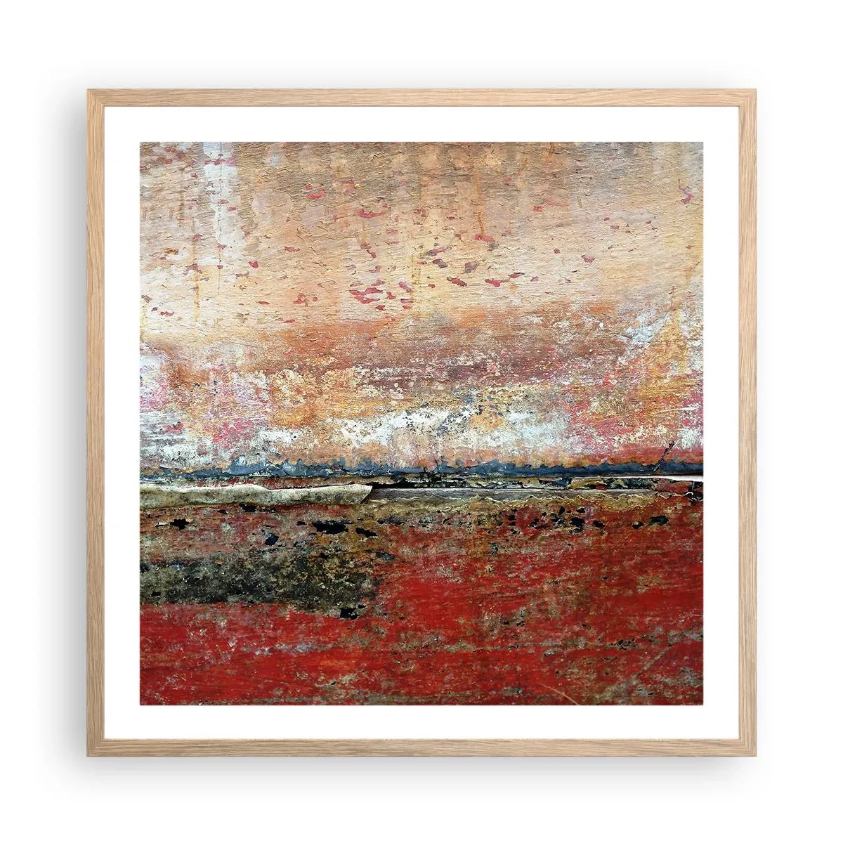 Een poster in een licht eiken lijst - Wellicht is het de zee - 60x60 cm