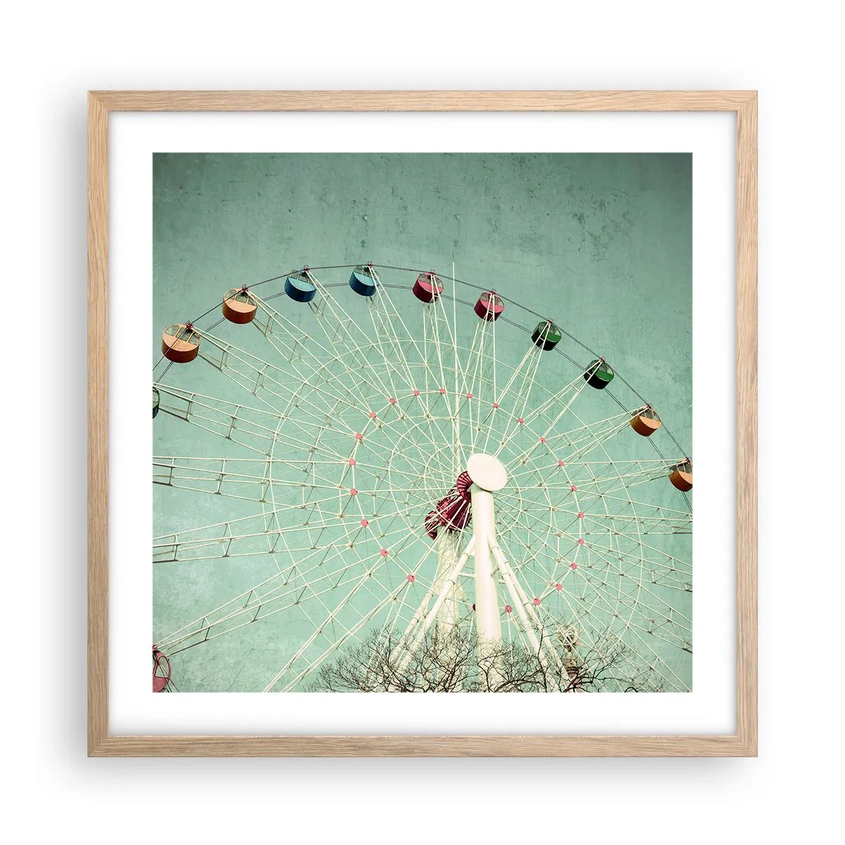 Een poster in een licht eiken lijst - Wij nodigen u uit om plezier te hebben - 50x50 cm