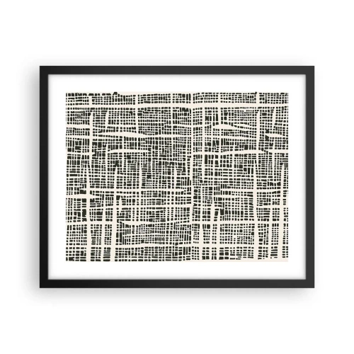 Poster in een zwarte lijst - Geweven compositie - 50x40 cm