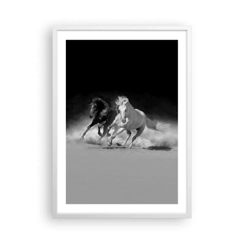 Poster in een witte lijst - Vrijheidsgalop - 50x70 cm