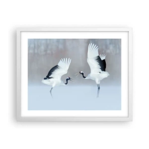 Poster in een witte lijst - Dans in de mist - 50x40 cm