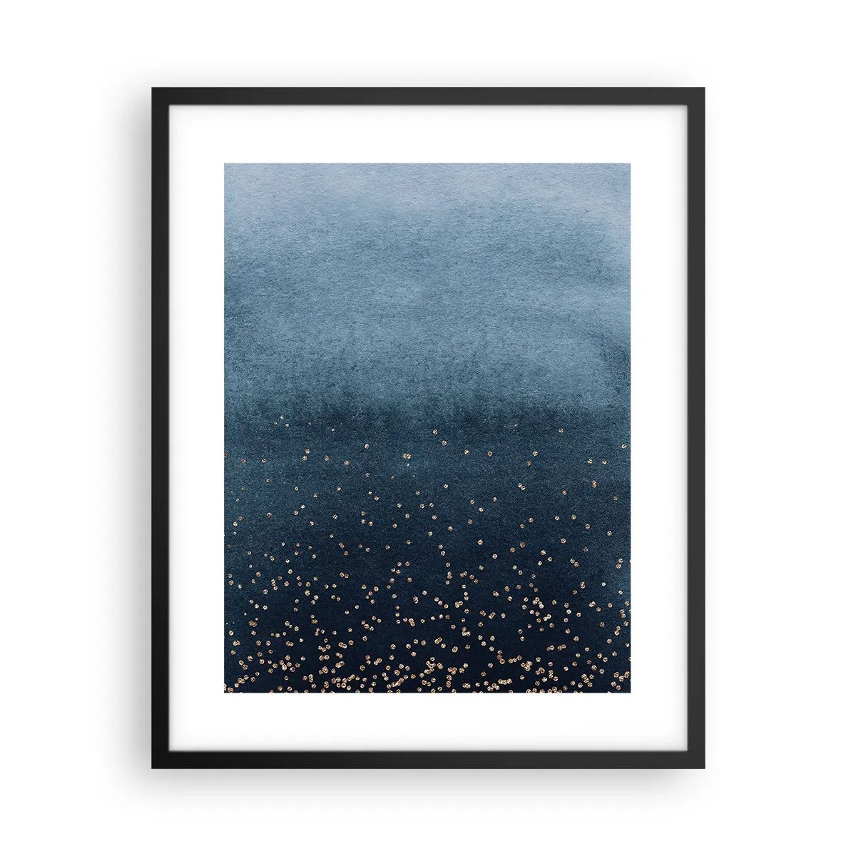 Poster in een zwarte lijst - Samenstelling - blauwe fasen - 40x50 cm