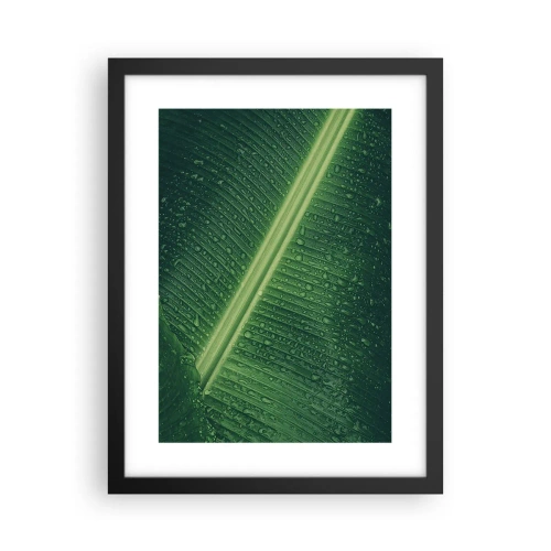 Poster in een zwarte lijst - De structuur van groen - 30x40 cm