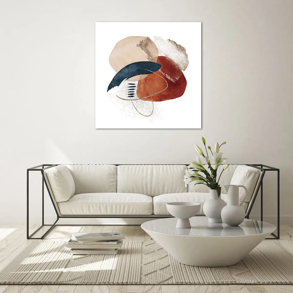 Schilderen op glas - Ovale compositie - 30x30 cm