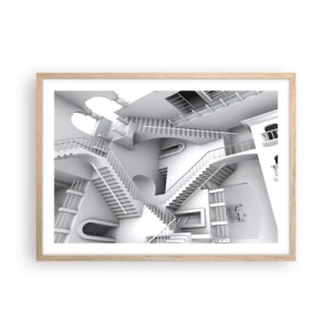 Een poster in een licht eiken lijst - De paradoxen van de ruimte - 70x50 cm