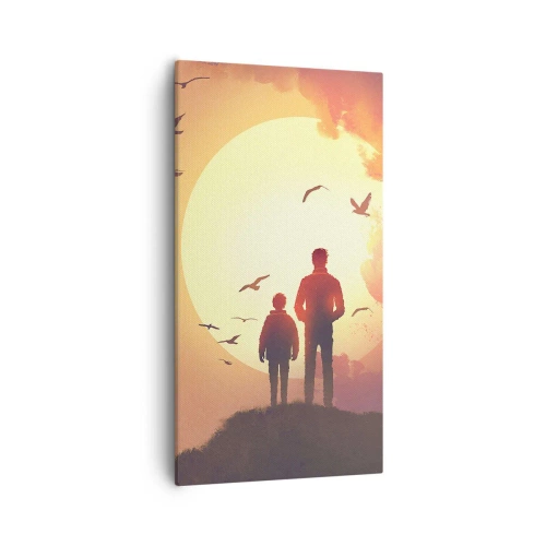 Schilderen op canvas - Oog in oog met de zon - 55x100 cm