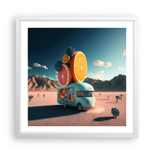 Poster in een witte lijst - De smaak van vakantie - 50x50 cm