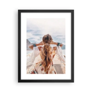 Poster in een zwarte lijst - Op weg naar geluk - 30x40 cm