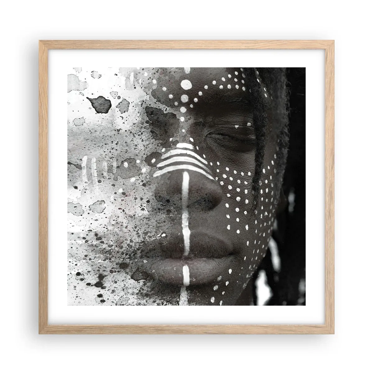 Een poster in een licht eiken lijst - Ontdek de oergeest - 50x50 cm