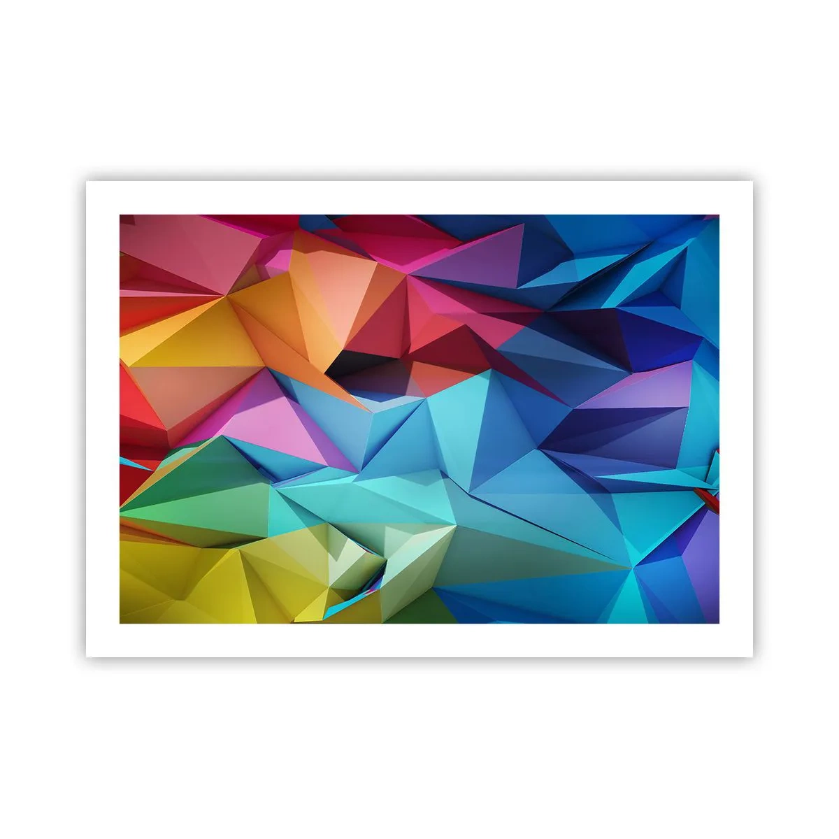 Poster - Regenboog origami - 70x50 cm