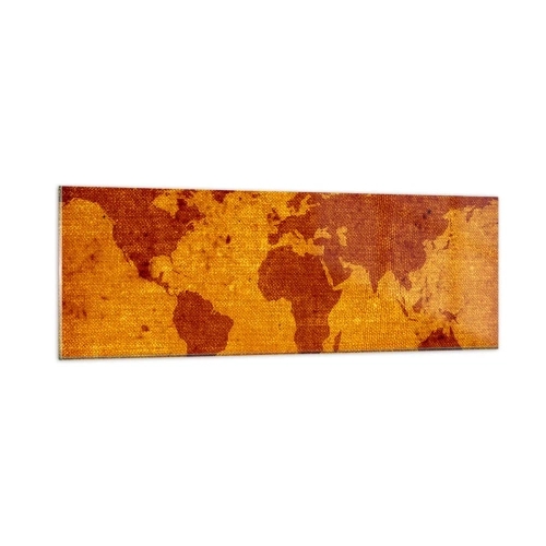 Schilderen op glas - Een uitnodiging om op reis te gaan - 90x30 cm