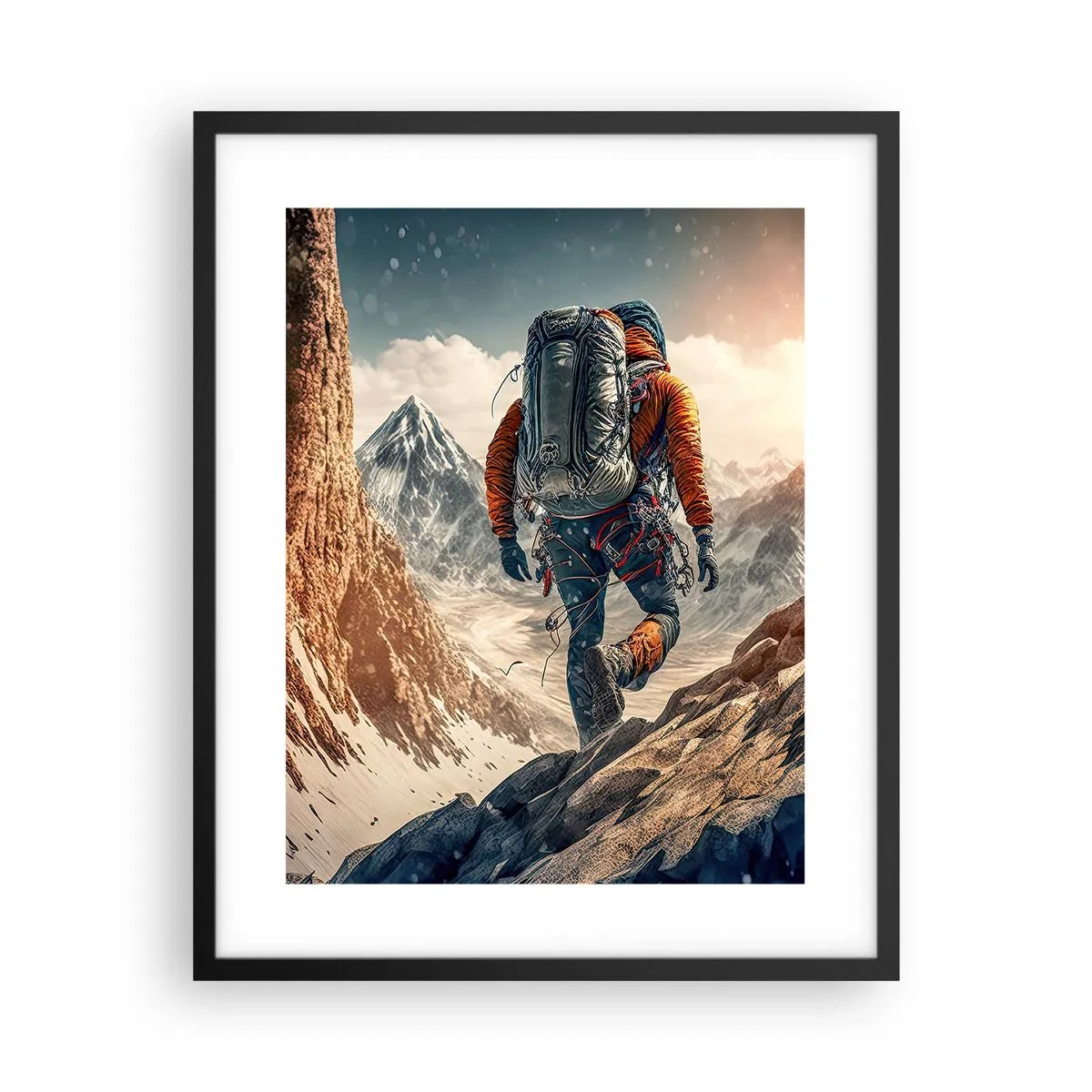 Poster in een zwarte lijst - Eenzame strijder - 40x50 cm