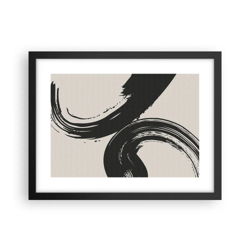 Poster in een zwarte lijst - Vegend en cirkevormig - 40x30 cm