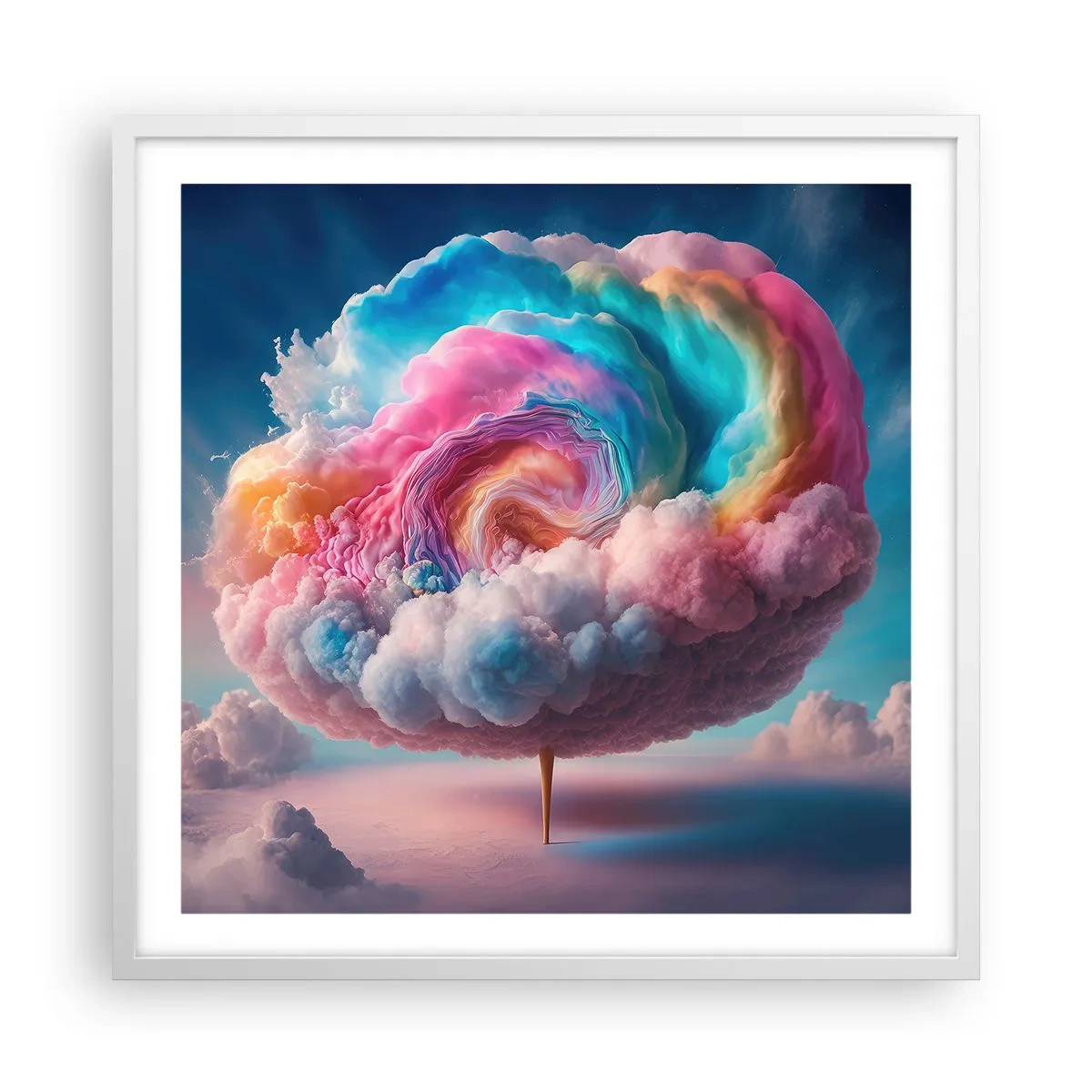 Poster in een witte lijst - De droom van een pretpark - 60x60 cm