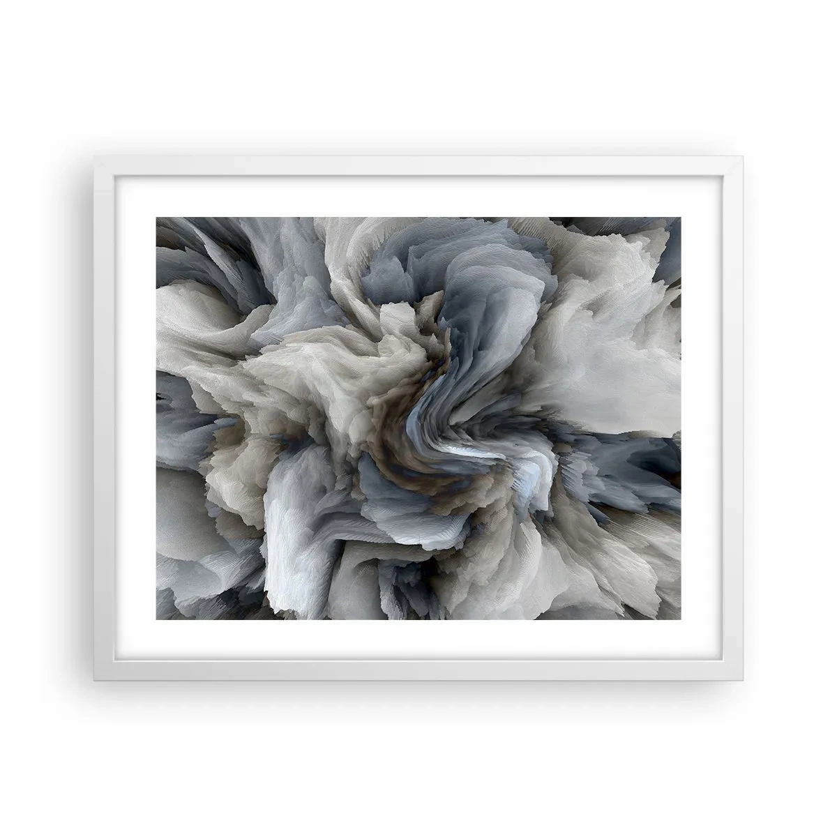 Poster in een witte lijst - Steen en bloem - 50x40 cm